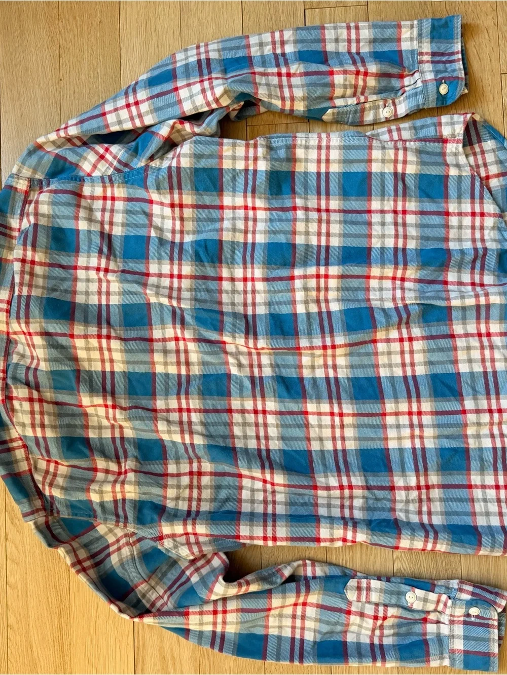J. Crew Blue, White & Red Plaid Button-Down Shirt